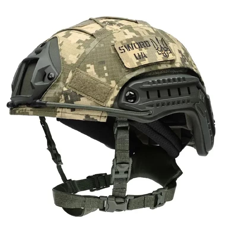 Шолом балістичний каска FAST Helmet NIJ IIIA олива+кавер піксель